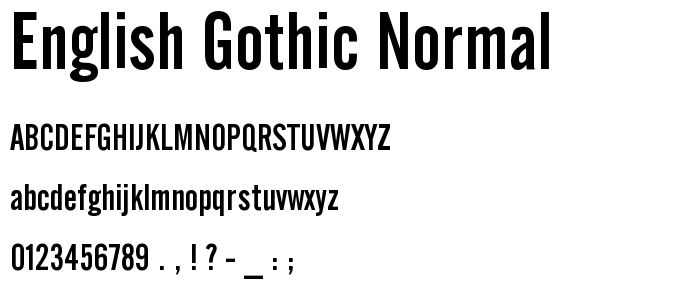 English Gothic Normal font